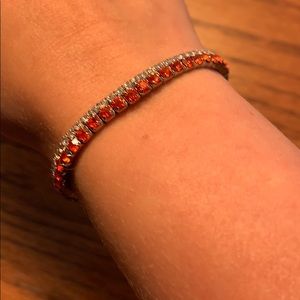 Ruby red and pearl white bracelet bundle